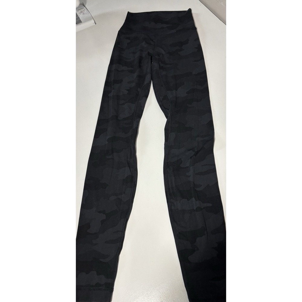 Lululemon Align HR High Rise 25" Inseam Camo Leggings Black Camouflage Size 2